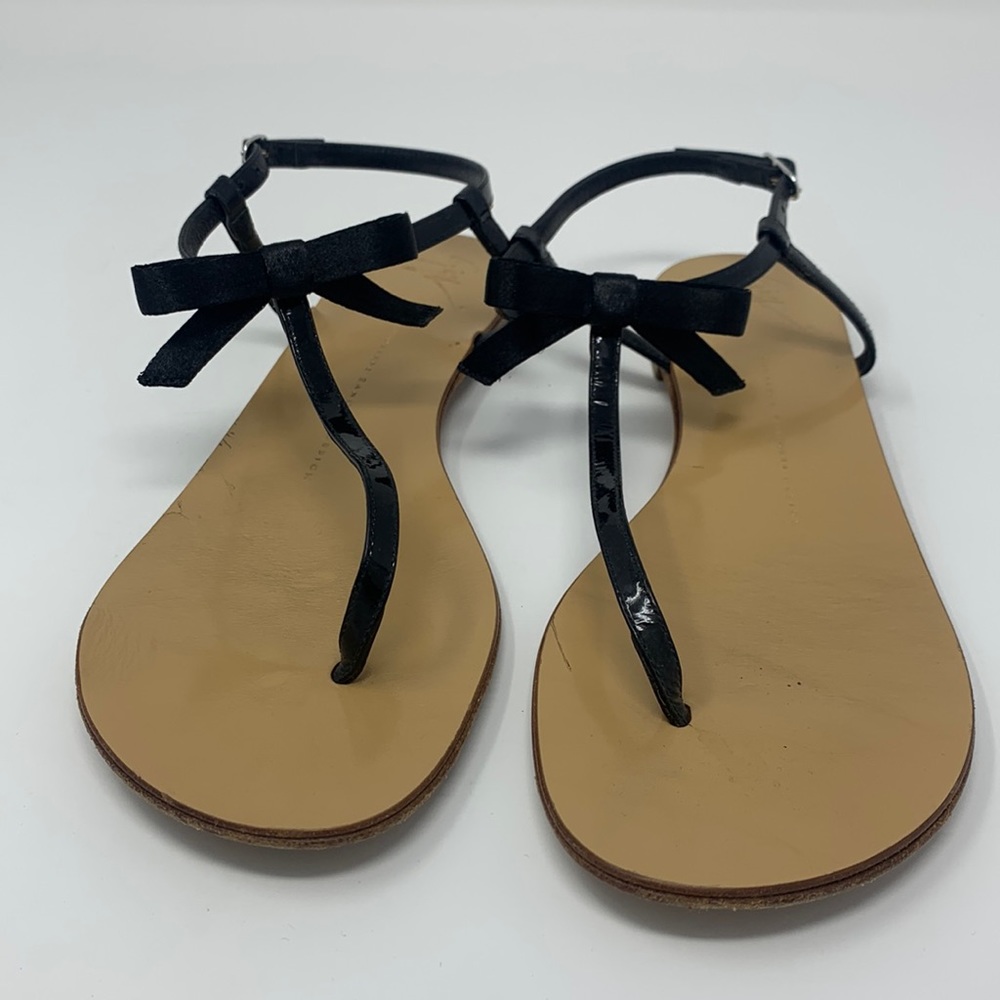 Guiseppe Zanotti Design black patent and satin sandals